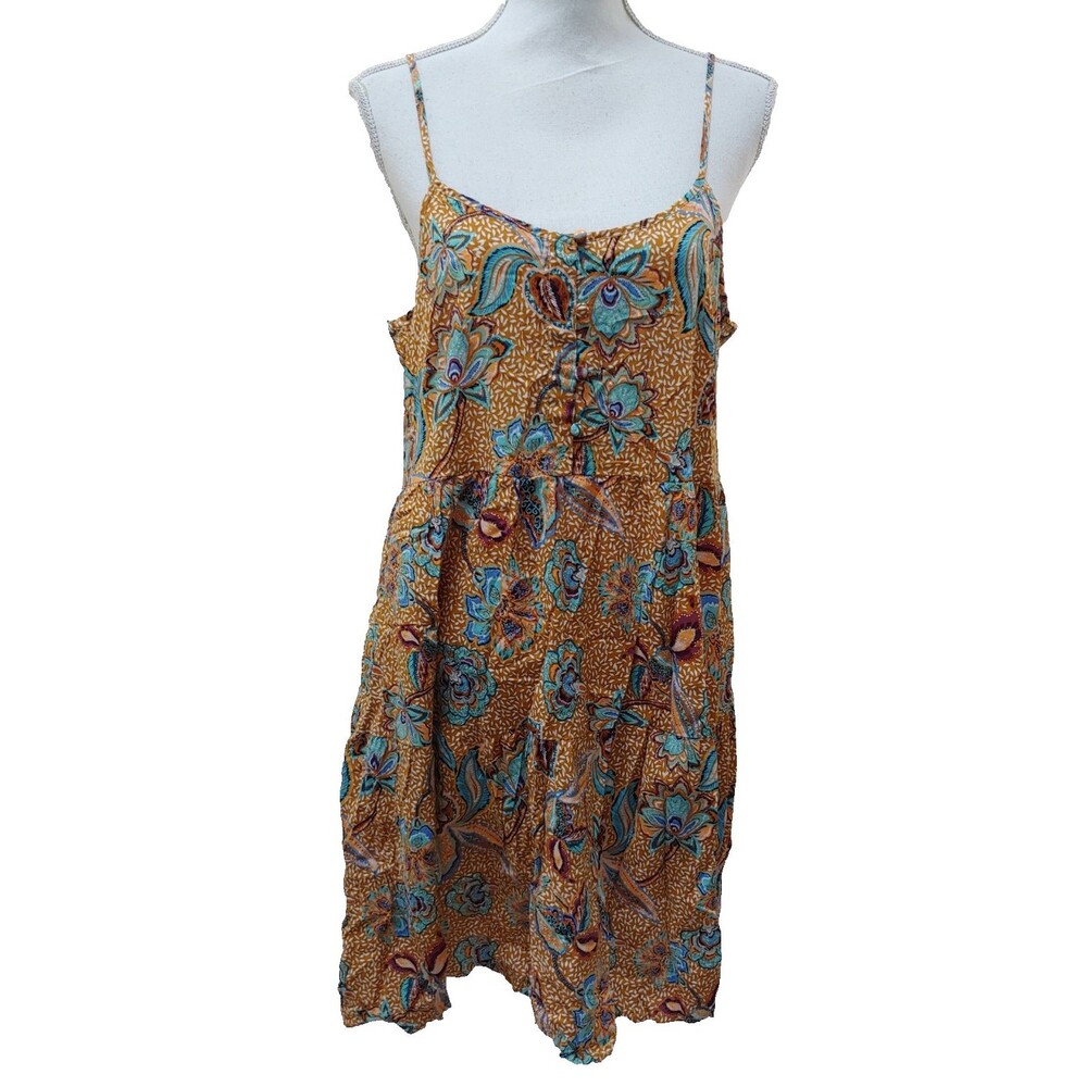 Anthropologie Another Love Dress XL Floral Sundress Strappy Knee Length Cotton